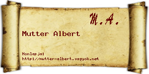 Mutter Albert névjegykártya